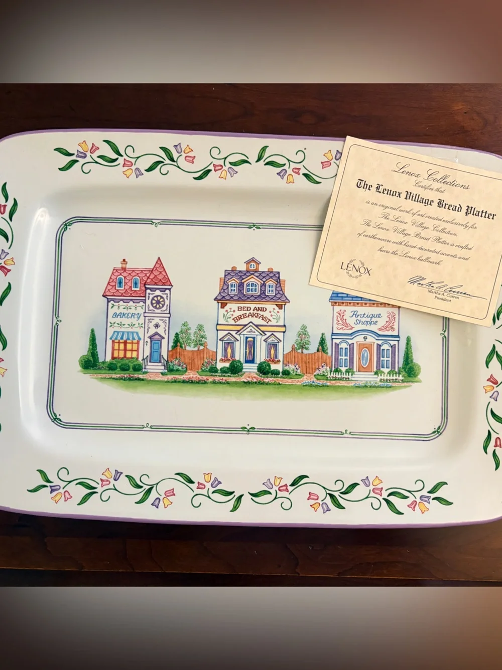 Lenox Village Bread Serving Platter 2002